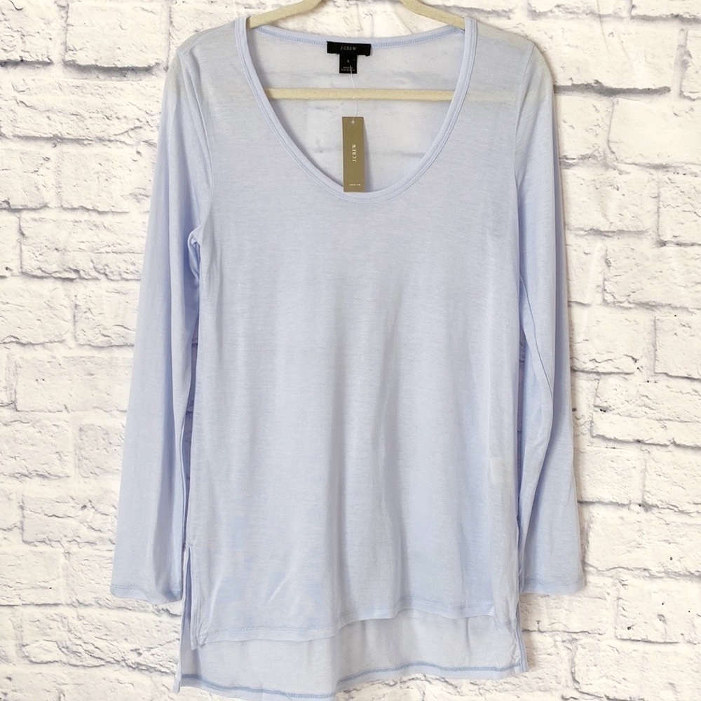 J. Crew blue long tunic tee small NWT